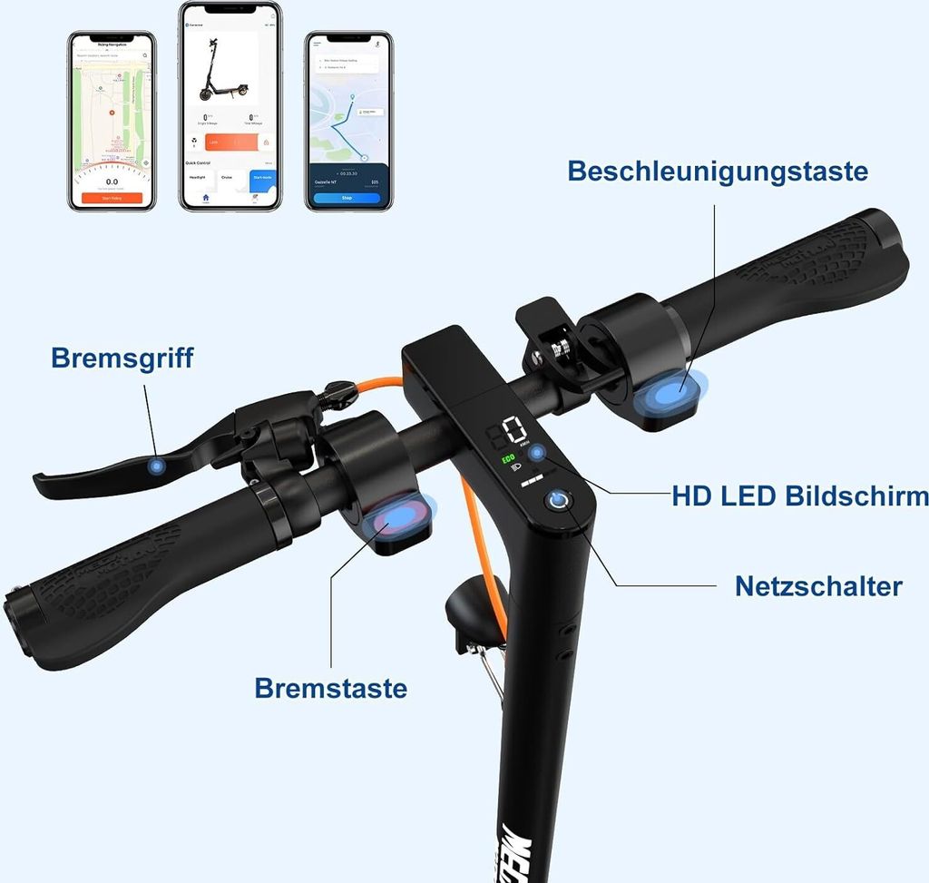 MEGA MOTION Elektroscooter E-Scooter mit Straßenzulassung Produktbild 10