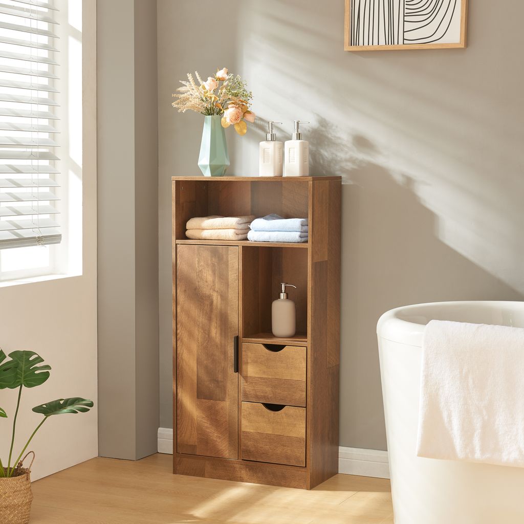 Badezimmerschrank 'Namsskogan' 100x50x25cm Walnussoptik Produktbild 