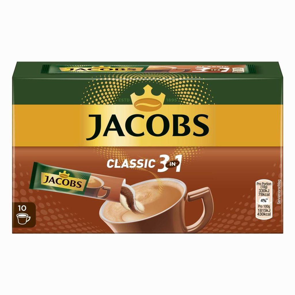 Jacobs Classic 3v1 Sticks | instantná káva | 10 porcií Obrázok produktu