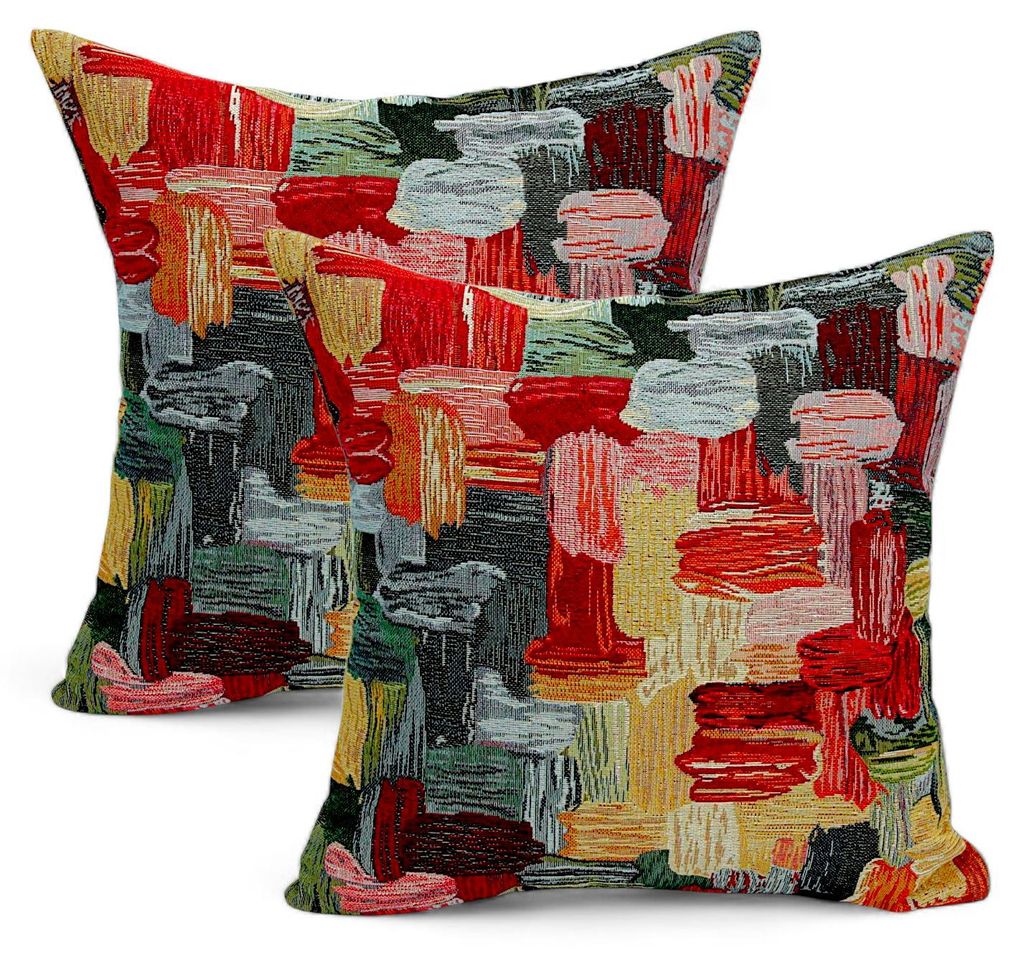 Kissenhülle Bunte Kunst 40x40 cm 2er-Set Linke