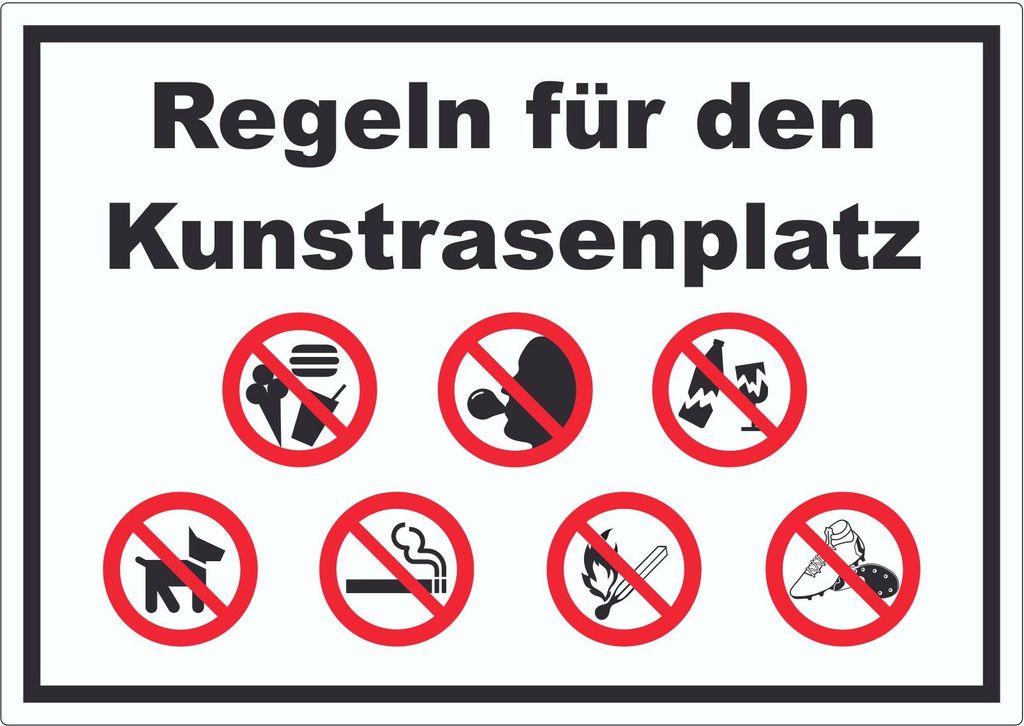 Aufkleber Regeln Kunstrasenplatz A5 (148x210mm)