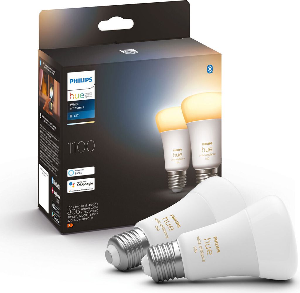 Hue White Ambiance E27 A60 1100lm 2er-Pack Produktbild 