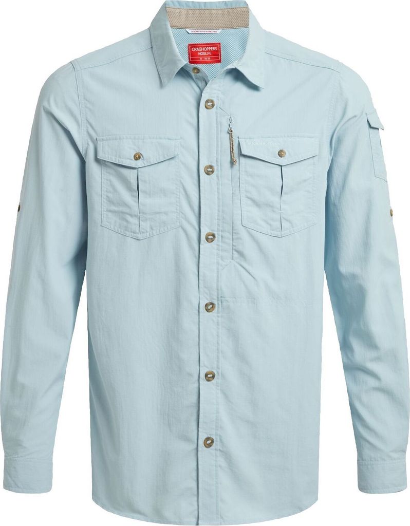 Craghoppers NosiLife Adventure LS II Hemd für Herren Insektenabweisend, Größe:XXXXL, Farbe:Niagra Blue