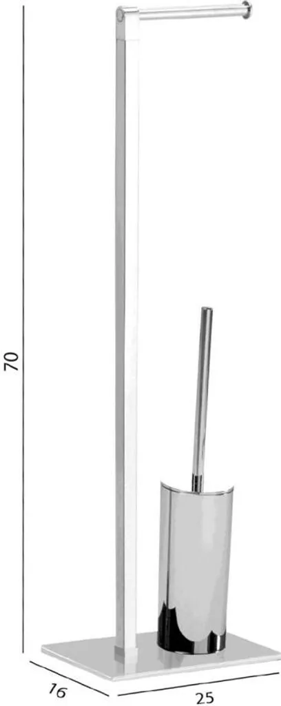 Sapho Gedy Accessori per il bagno - Supporto con porta carta igienica e scopino, cromo 783213 - 5