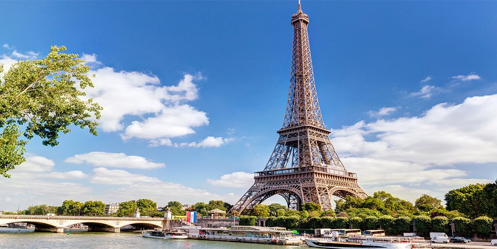 Tulup Küchenrückwand Spritzschutz aus Glas -100x50 -Spritzschutz auf gehärtetes GlasSehenswürdigkeiten Eiffelturm Paris
