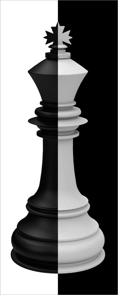 Wallario selbstklebendes Poster - Schachfigur schwarz-weiß, Größe: 80 x 200 cm