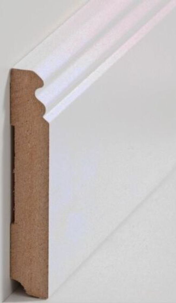 Sockelleiste Berliner Profil Hamburger Leiste 19 x 145 x 2500 mm Weiß MDF foliert Fußleiste by PROVISTON 62.5 Meter | 25 Stück