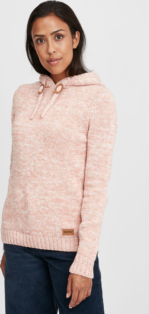 OXMO Philla Damen Strickpullover Kapuzenpullover Grobstrick Pullover mit Kapuze 100% Baumwolle Regular fit