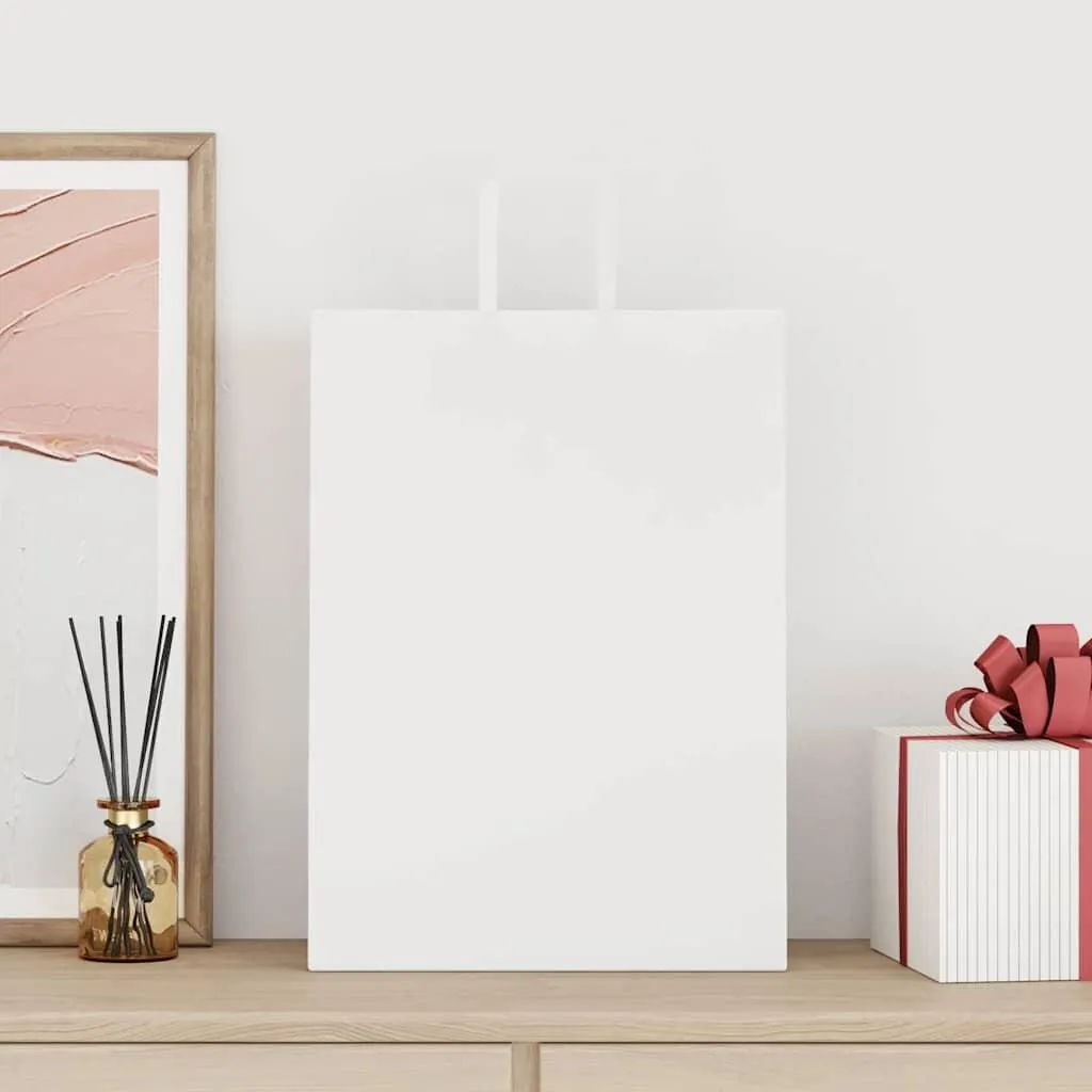 vidaXL 50 Sacchetti Carta Bianchi con Manici 32x17x44 cm Uso Alberghiero