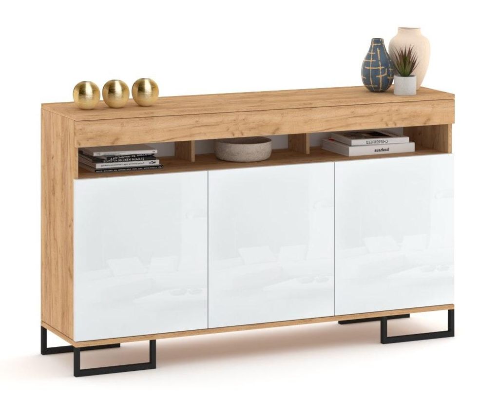 Große Kommode Fernsehschrank LUNA 3D Golden Craft Produktbild 