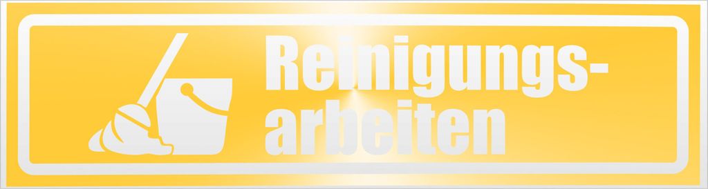Kiwistar Reinigungsarbeiten Eimer invertiert Magnetschild Schild magnetisch - 60cm Gelb - reflektierend - Magnetfolie für Auto PKW Kfz