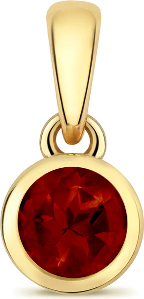Cadeau Bijou Femme : Pendentif Or 375 et Grenat Rouge de 10mm x 5mm