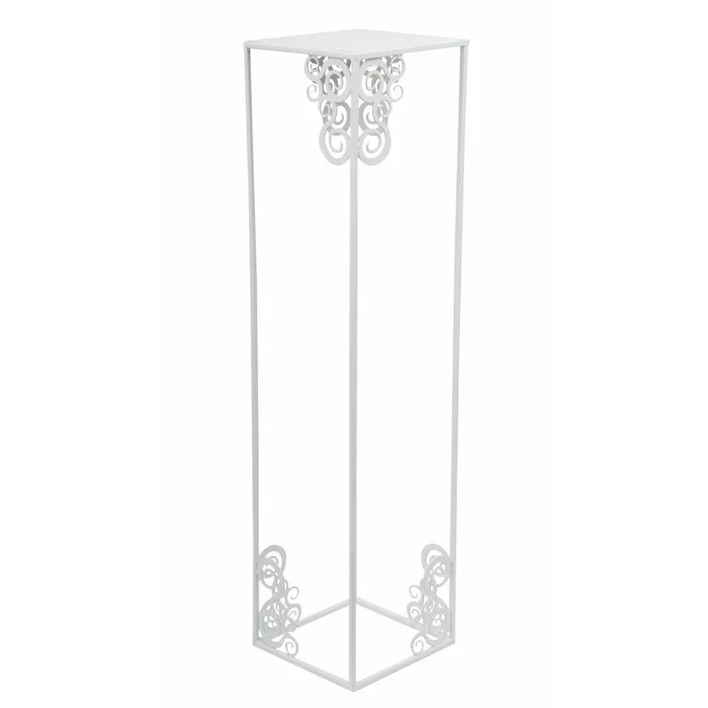 Howhomely Tabouret de fleurs en métal blanc 80 cm décoratif robuste