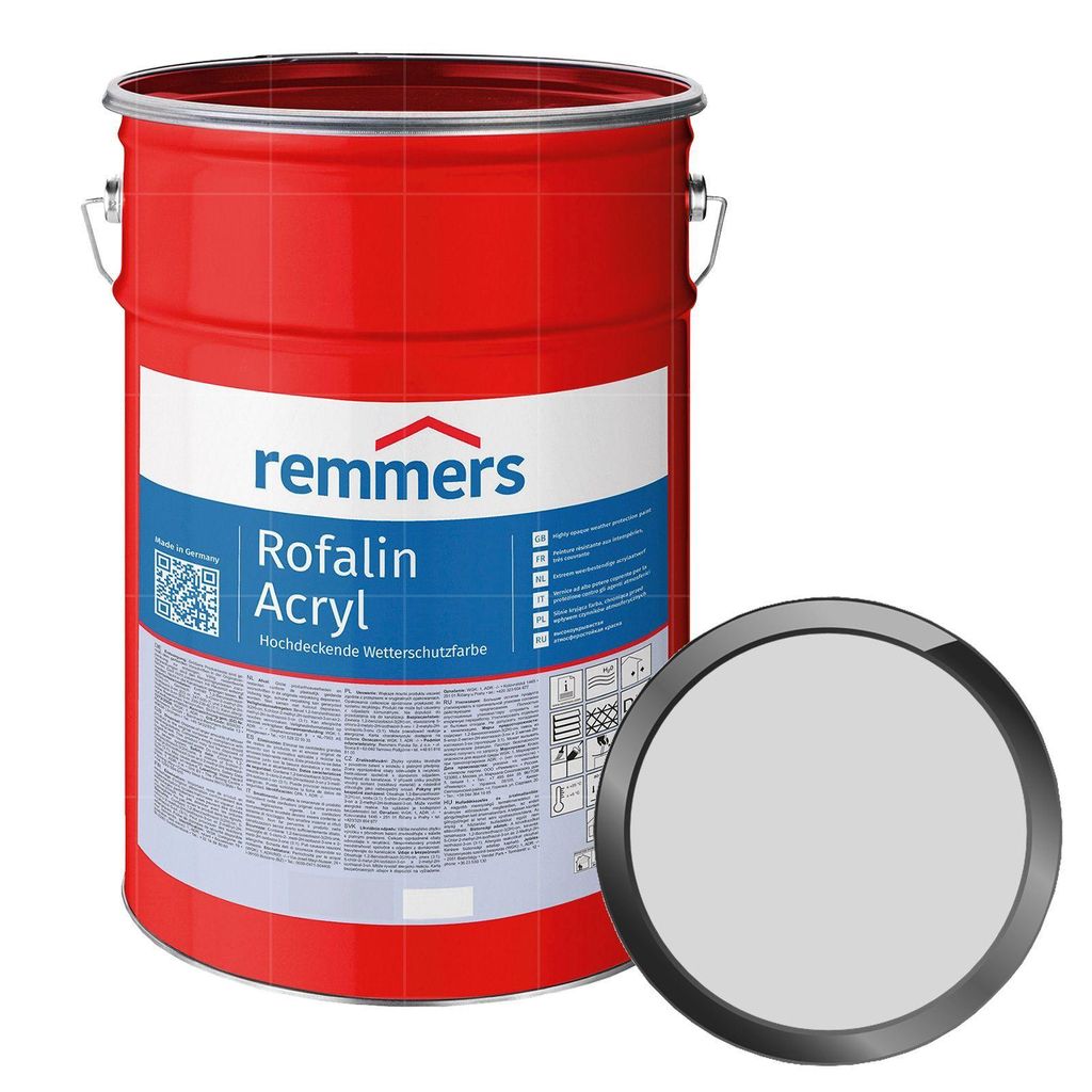 REMMERS Rofalin Acryl - 10 Liter (LICHTGRAU) Wetterschutzfarbe