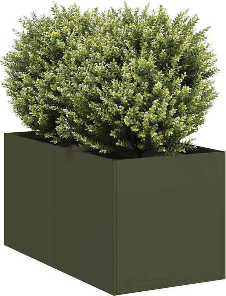 Möbel Pflanzkübel Olivgrün 40x80x40 cm Kaltgewalzter Stahl - Beete 860734