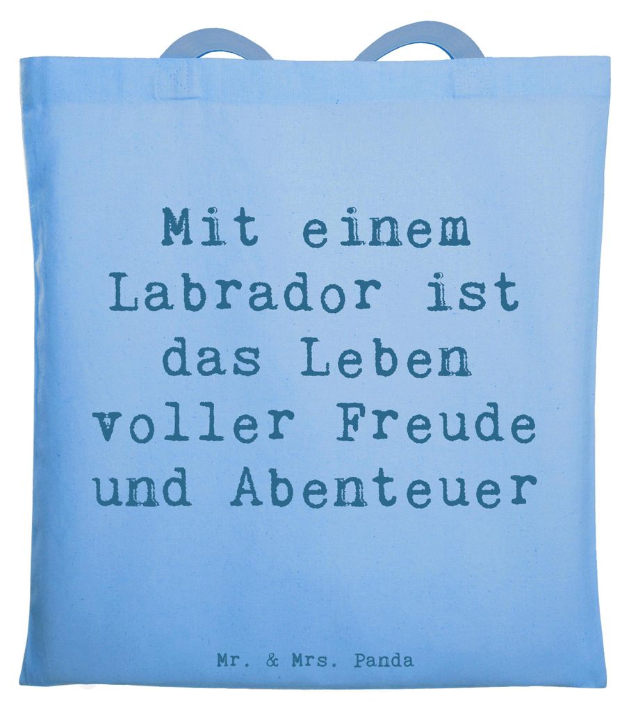 Mr. & Mrs. Panda Shopping Tasche Spruch Labradorleben - Sky Blue - Geschenk, Schultasche, Familienhund, Jutebeutel, Strand, festival, Stoffbeutel, ...