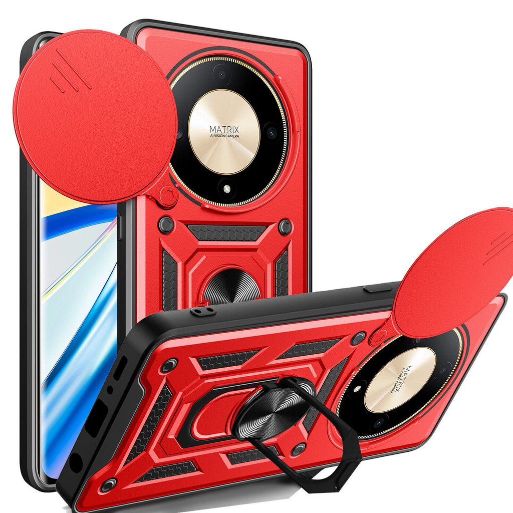 Outdoor Panzer Hülle Honor Magic 6 Lite Handyhülle Slide Kameraschutz Ringhalter Rot