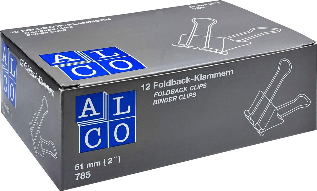 Alco Foldbackklammer Metall vernickelt 51mm rot 12 Stück Produktbild 
