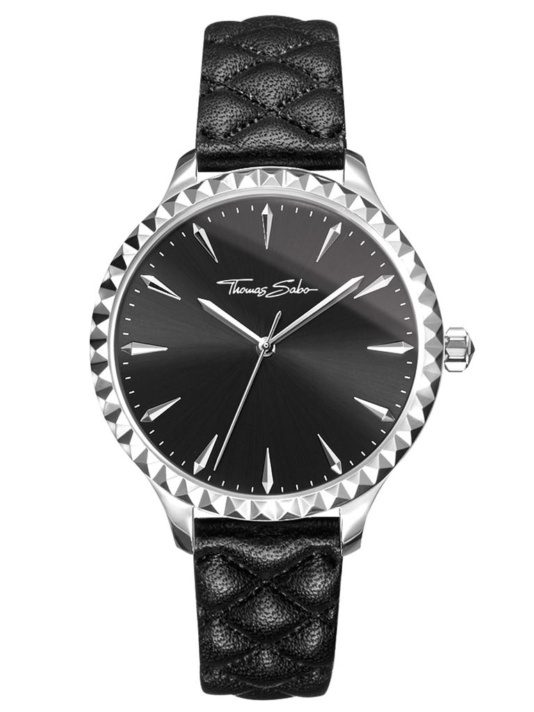 THOMAS SABO Damen Uhr Armbanduhr Rebel at Heart WA0321-203-203-38 MM Leder