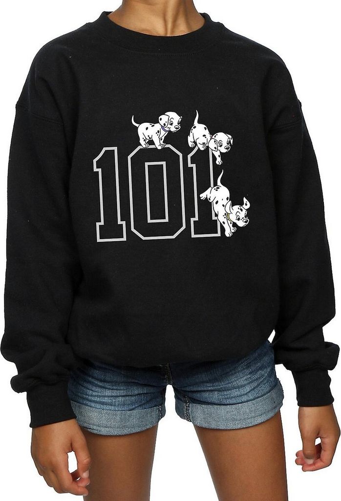 101 Dalmatians - Sweatshirt für Mädchen BI1154 (128) (Schwarz)