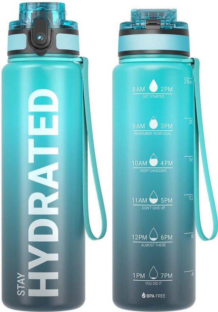 Wassersportflasche 1L BPA-frei Tritan für Fahrrad, Sport