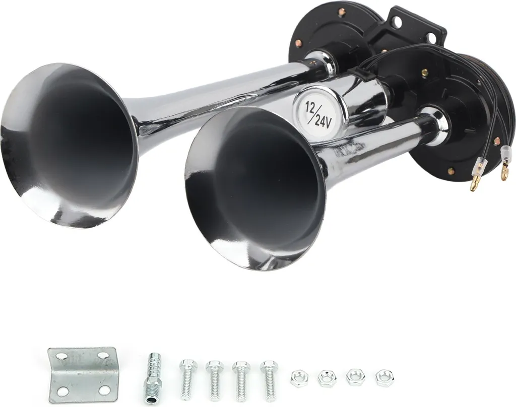 Klaxon pour Camion et Voiture 130dB Double Trompette Air 12V 24V