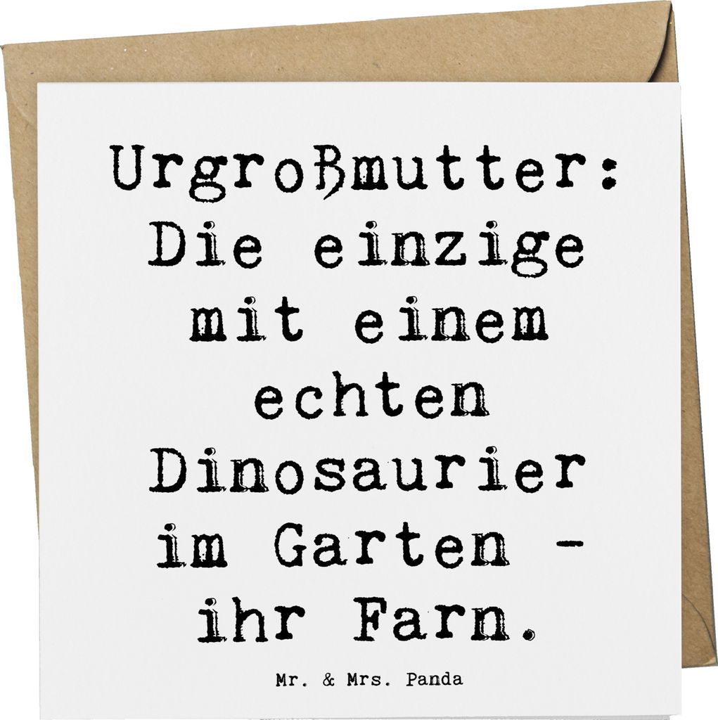 Mr. & Mrs. Panda Glückwunschkarte Spruch Urgroßmutter Farn Produktbild 