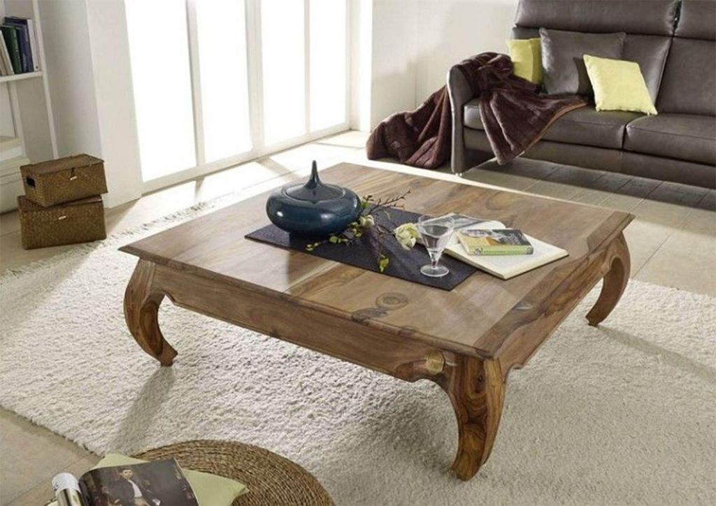 MASSIVMOEBEL24 Couchtisch Sheesham 120x120x40 braun Produktbild 