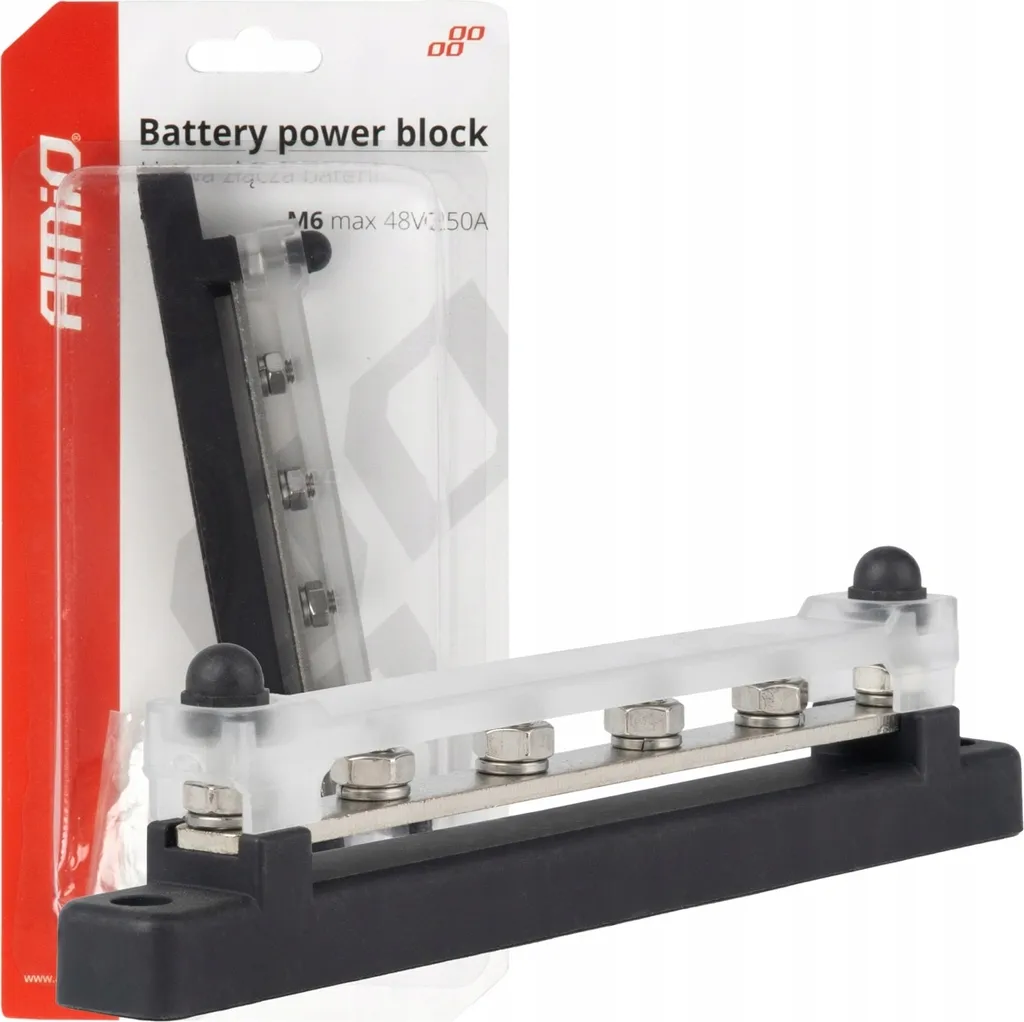 AMIO-03808 Blocco Distribuzione Bus Bar 150A M6 - Qualità Industriale
