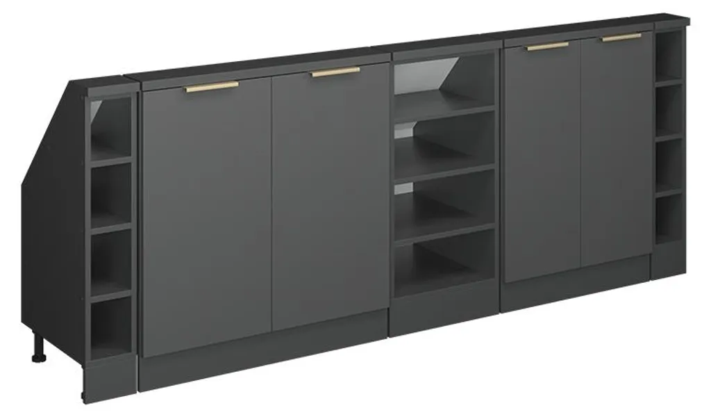 Vicco R-Line Meuble sous pente Anthracite et Or 210cm Lot 5 Model 60611