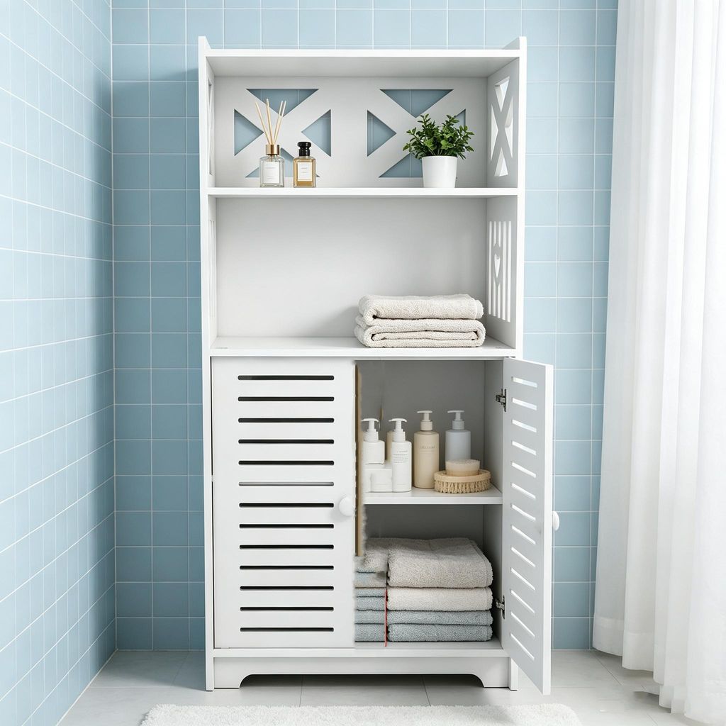Badezimmerschrank Badschrank Schmal, Freistehender Produktbild 