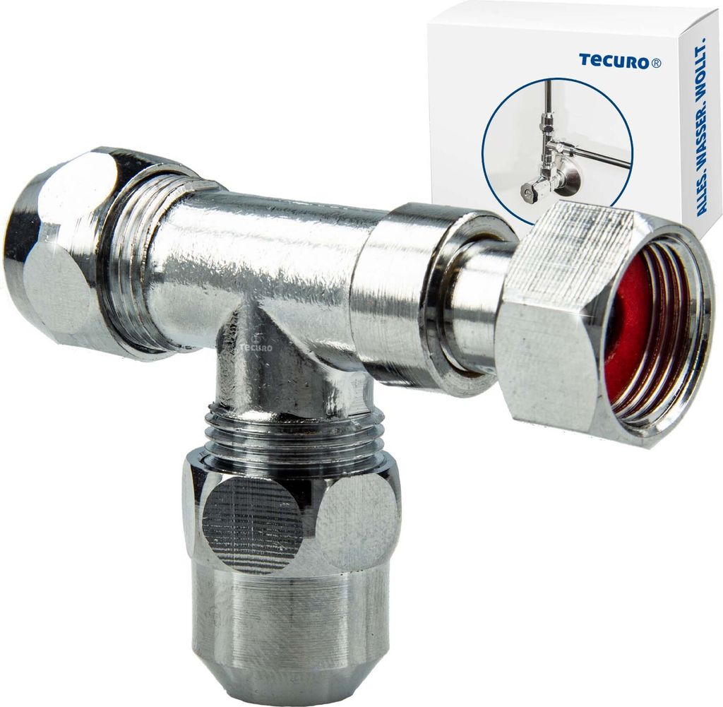 tecuro T-Stück 3/8 Zoll / Ø 10 mm Abzweigverteiler für Produktbild 