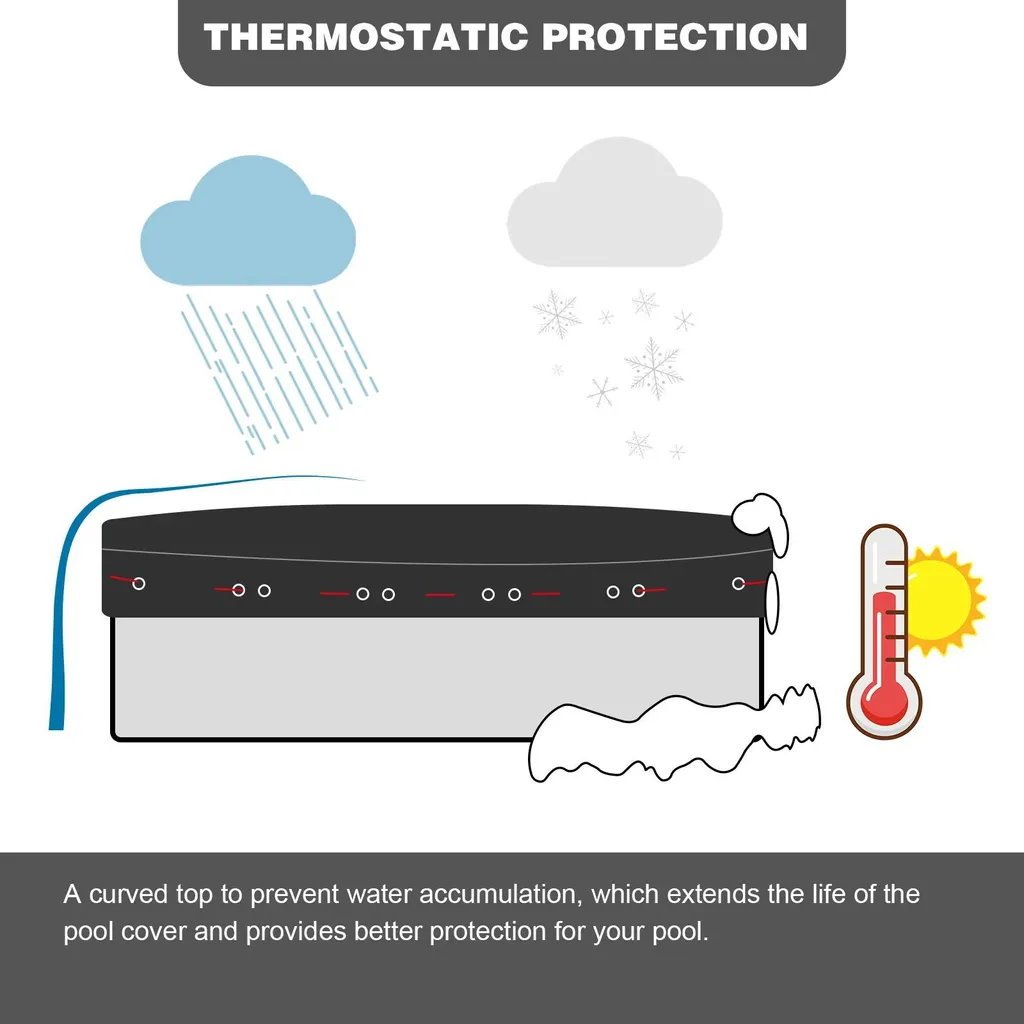 Copertura Piscina 460 cm Avorio PE 200g/m² | Telo Termico e Invernale - 2