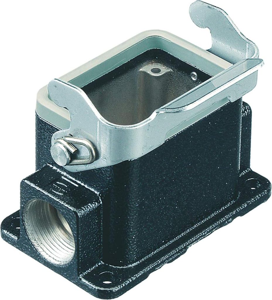 HARTING Han 10B M Sockelgehäuse hoch, 1xM25 seitlicher Kabelabgang, mit 1 Längsbügel - 1 Stück