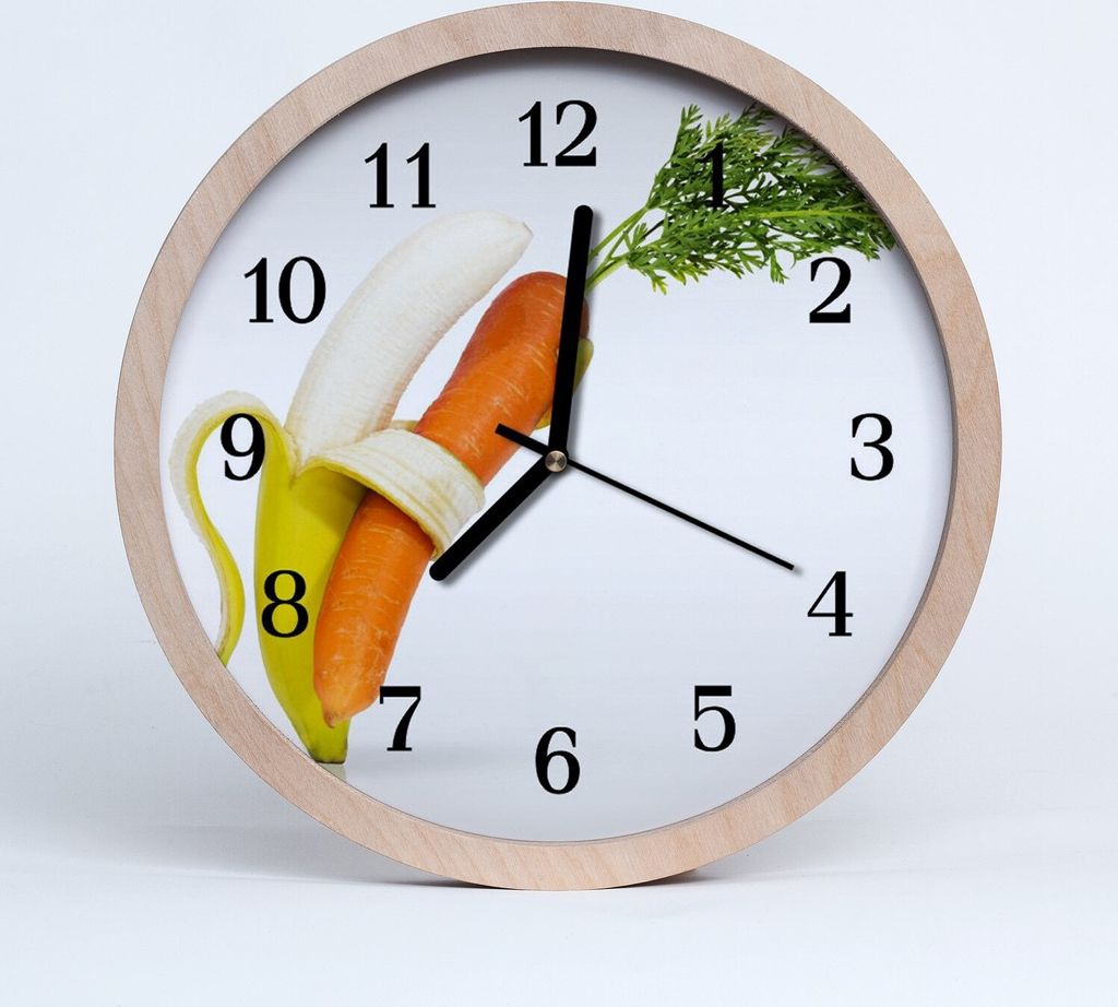Holzuhr 30fi cm wanduhr - carrot Banane