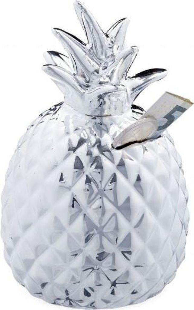 Sparschwein Ananas in Silber