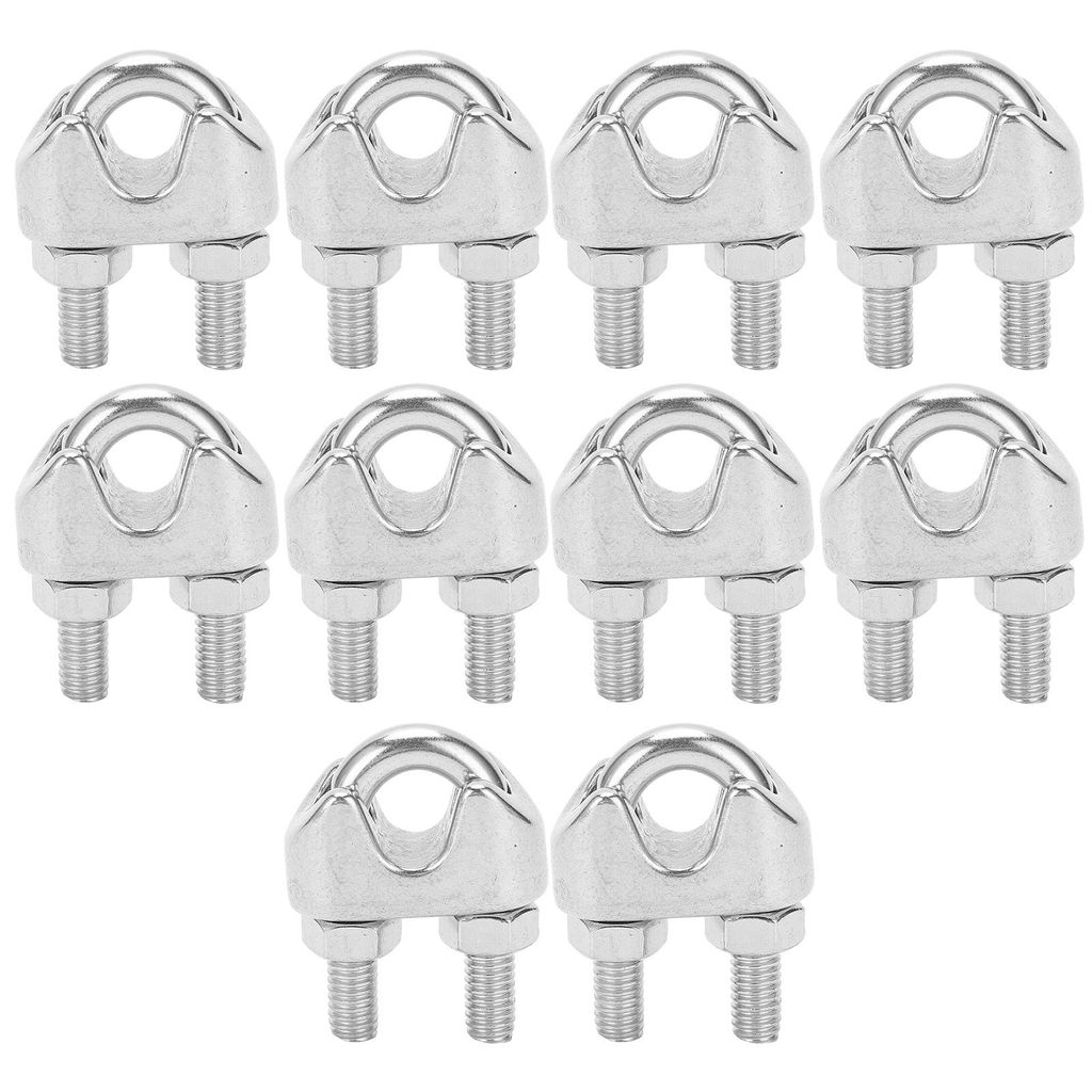 10 Stück 5/16 Zoll M8 Edelstahl Drahtseil Kabelclip Klemme, U-Bolzen Sattel Befestigungselement, für sichere Drahtseilverbindungen