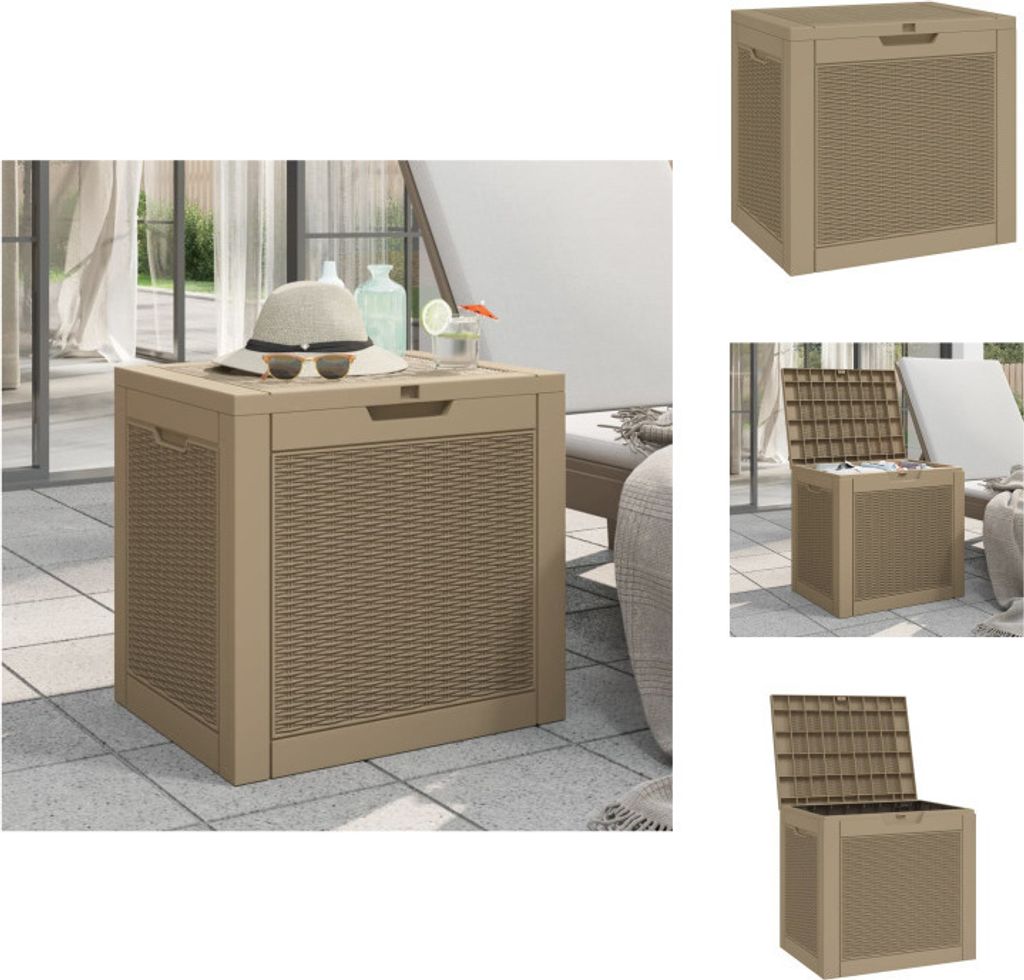 vidaXL Gartenbox Hellbraun 55,5x43x53 cm Polypropylen - Gartenboxen