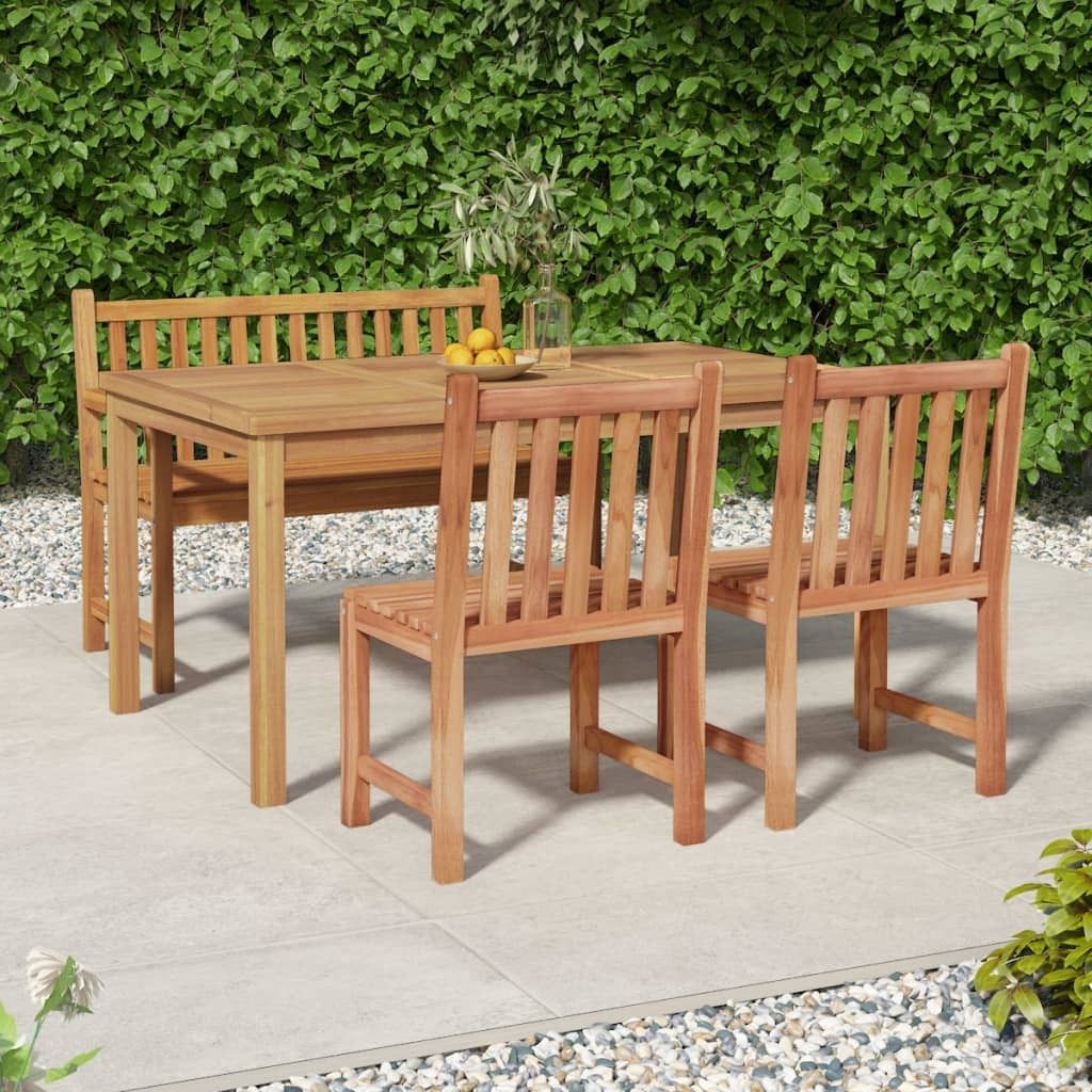 Maison Exclusive - 4-tlg. Garten-Essgruppe Massivholz Teak