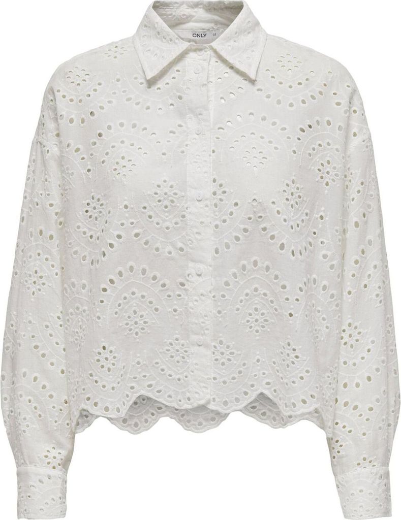 ONLY Bluse lockeres Muschelsaum Hemd Größe: S