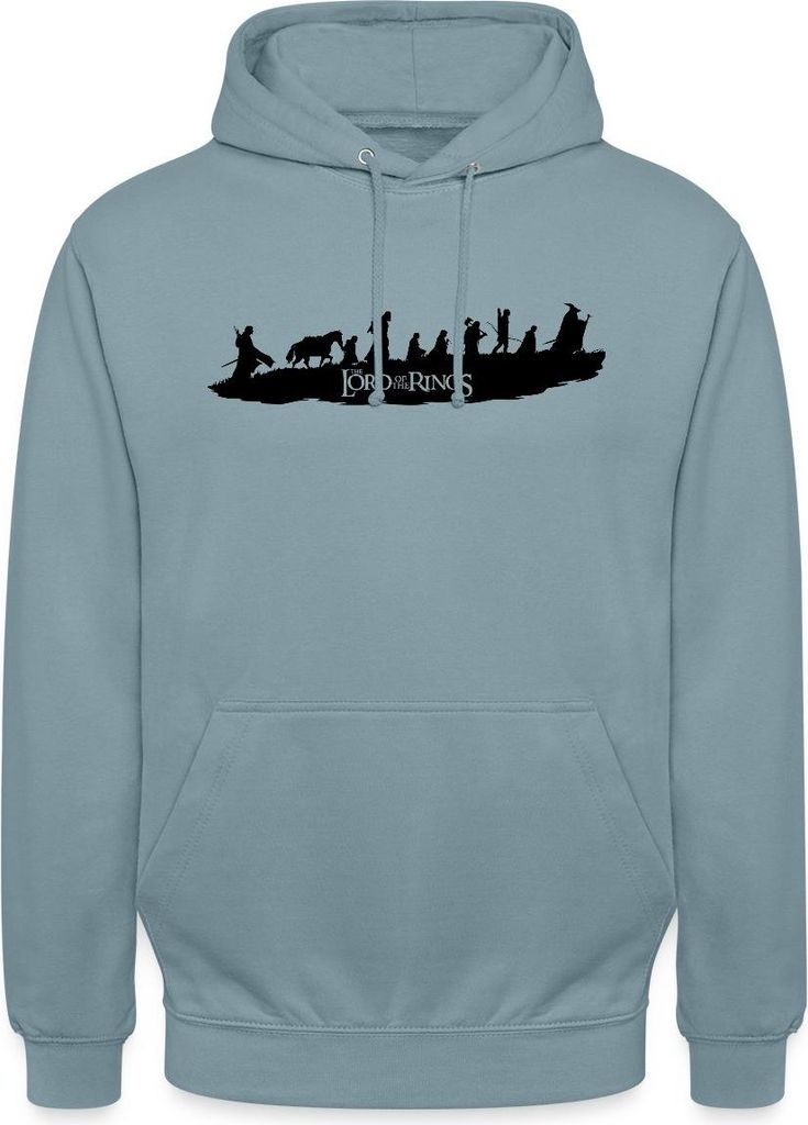 Spreadshirt Der Herr Der Ringe Logo, Gandalf Und Die Gefährten Uni Hoodie, XL, Nebelblau