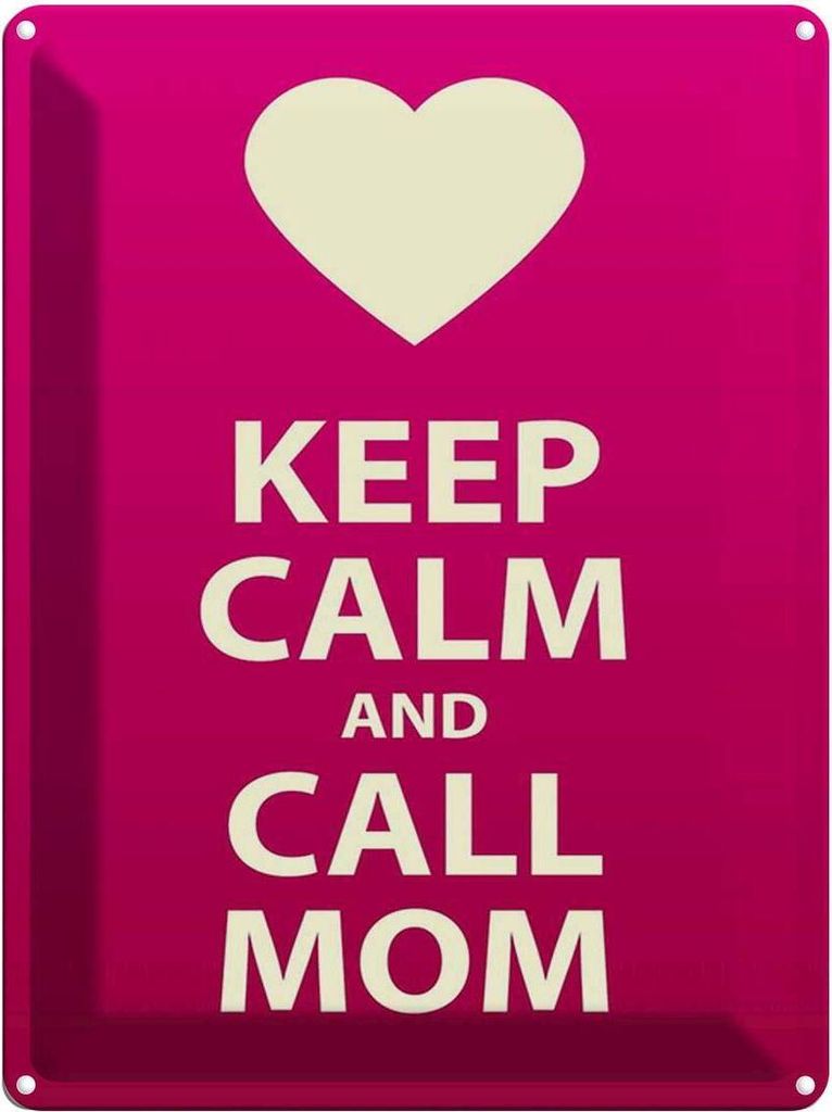 vianmo Blechschild 40x30 cm Keep calm and call Mom