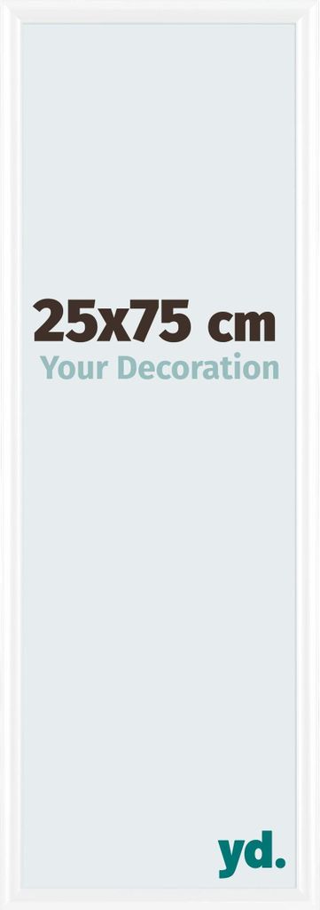 Bilderrahmen, 25x75 cm, Weiß Hochglanz, Kunststoff, Bordeaux