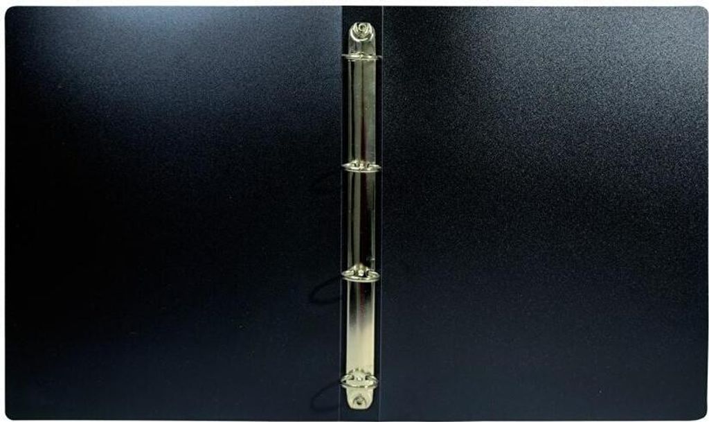 A4-Ordner aus PP, 3 cm, 4 Ringe, schwarz – Biurfol