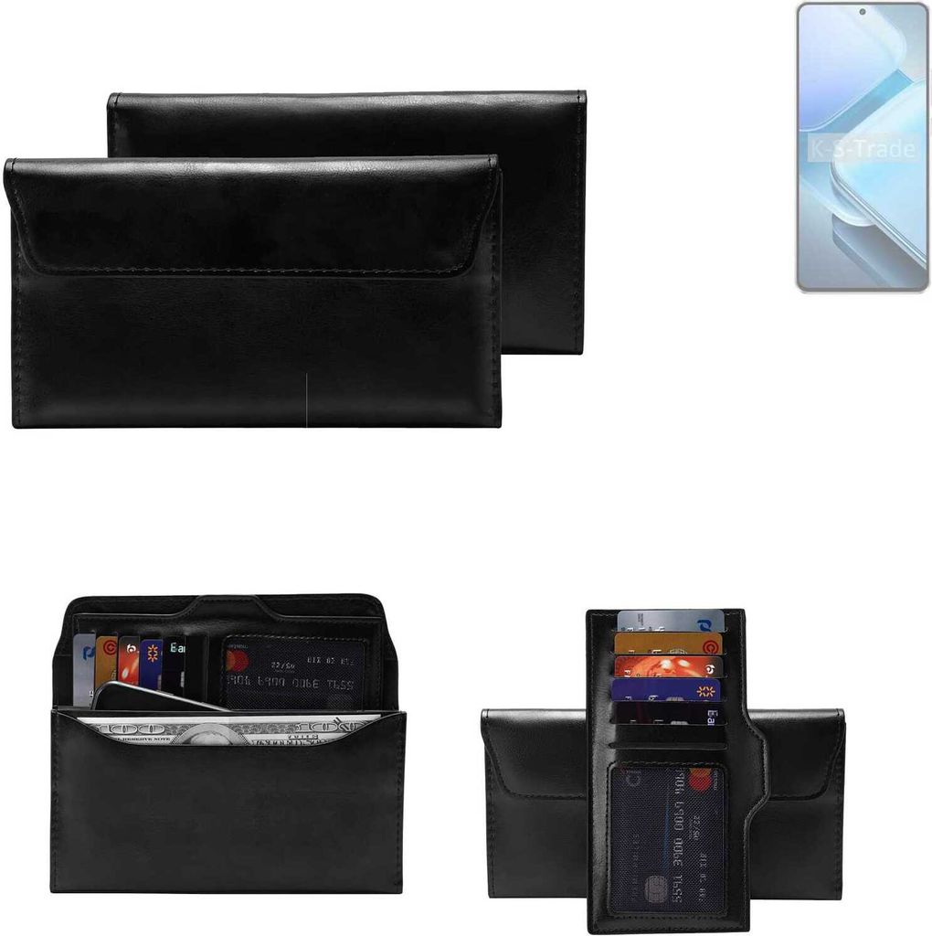 K-S-Trade Handy Hülle kompatibel mit Vivo iQOO Z9 Turbo Schutz Hülle Tasche Schutz Case Handytasche Kunstleder schwarz, 1x
