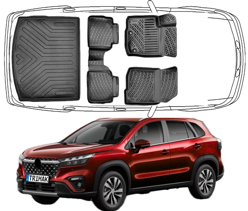 3D Auto Fußmatten & Obere Kofferraumwanne Set Kompatibel Produktbild 