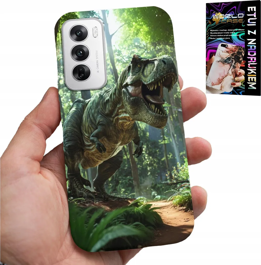 Custodia Oppo Reno12 Pro 5G - Design Dinosauro con Pellicola Protettiva