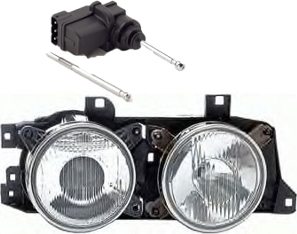 Johns, Scheinwerfer Front passend für BMW 5er E34 88-95 Super-DE H1 Rechts + Stellmotor 67168353887 63121391598 1378360 1390290 1391598 6312137836...