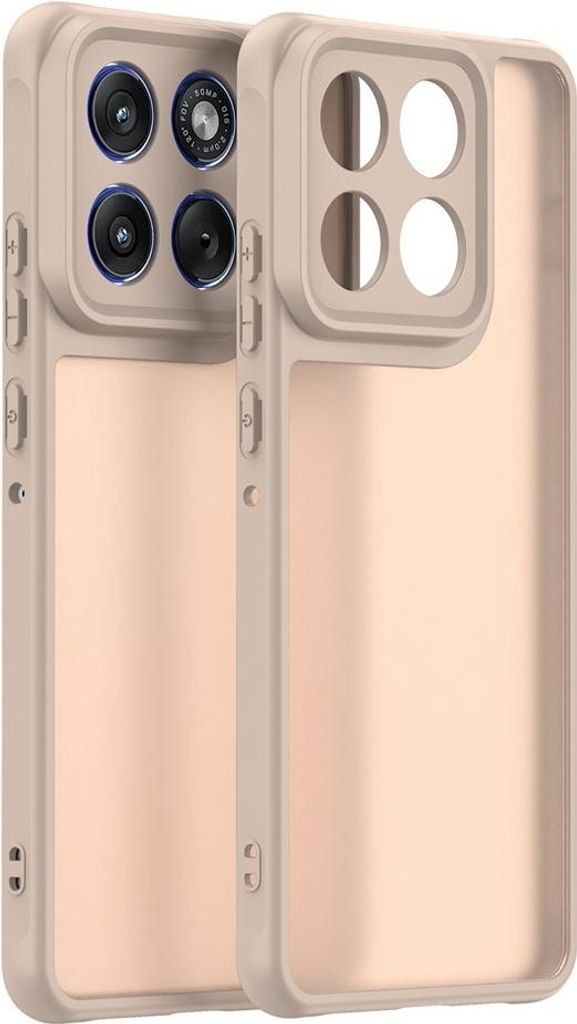 Hülle für Motorola Edge 70 - Phonesta AirFrost Semi-Transparent Back Cover - Sandsteinbeige matt