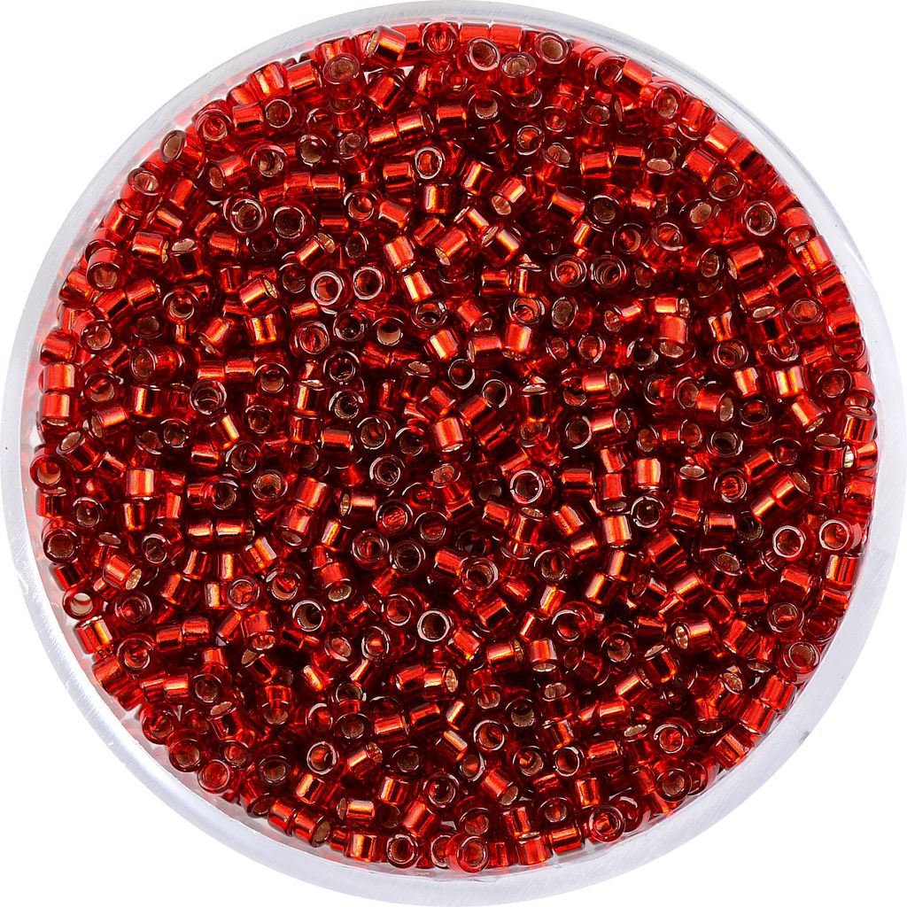 PRACHT Delica Rocailles Perlen 2 mm Ø 1 mm Länge Ideal für Schmuckherstellung Rot